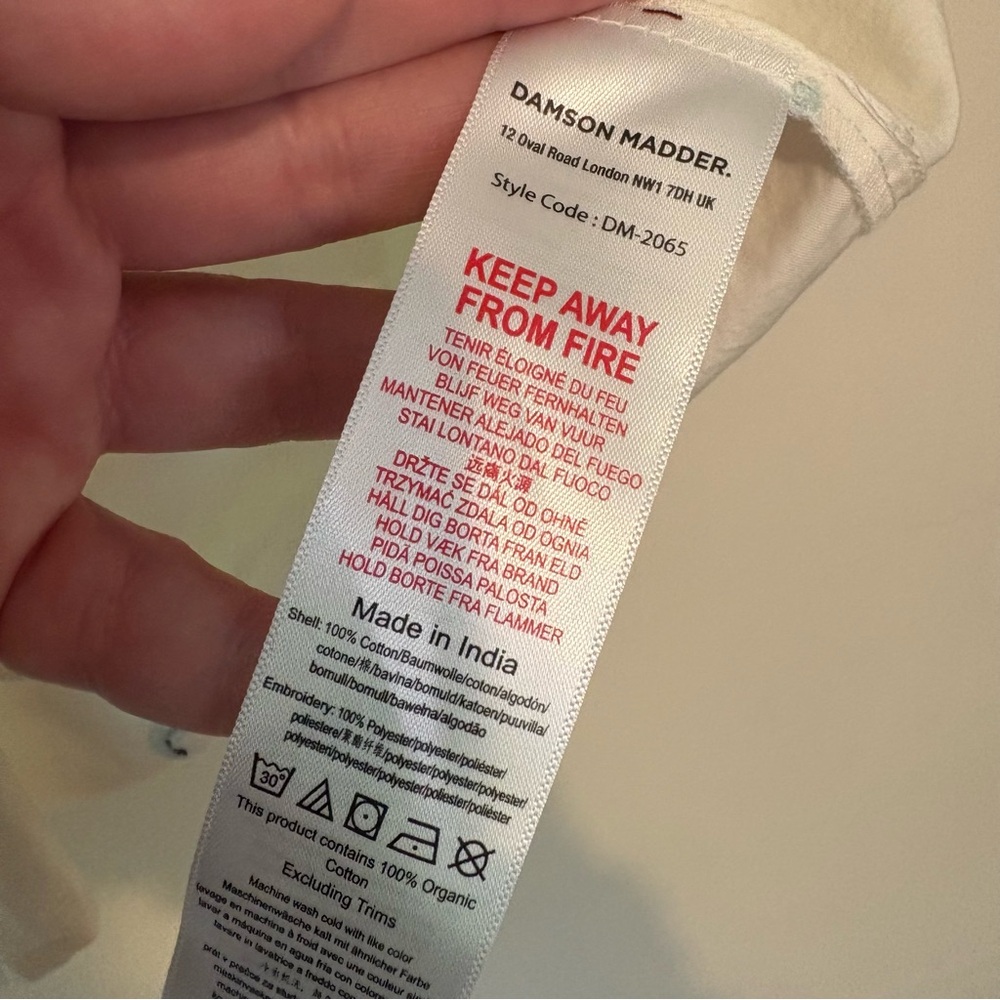 Damson Madder Maggie embroidered tie front scallop blouse - Picture 9 of 11